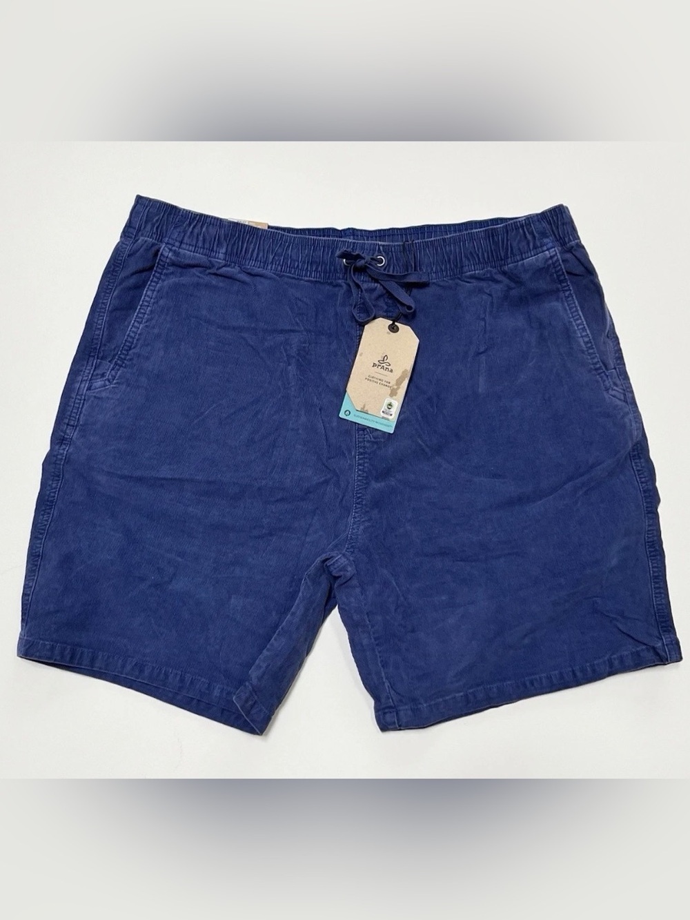 Prana Canyon Camp 7" Shorts Organic Cotton Rich Sapphire Casual Men's Size XXL